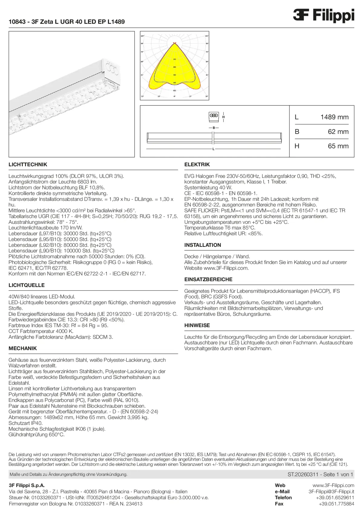 10843 - 3F Zeta L UGR 40 LED EP L1489 - Datasheet - de