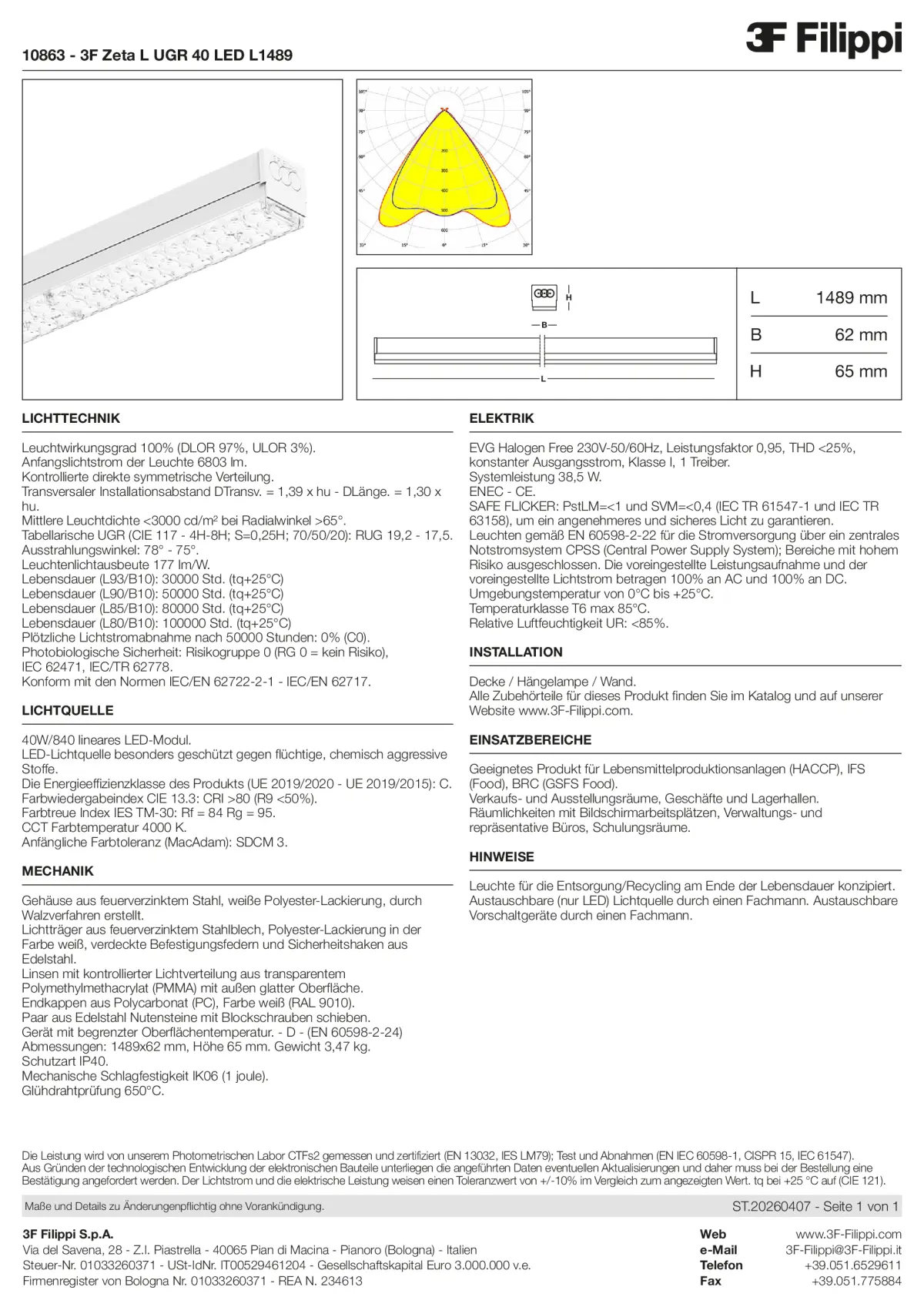 10863 - 3F Zeta L UGR 40 LED L1489 - Datasheet - de