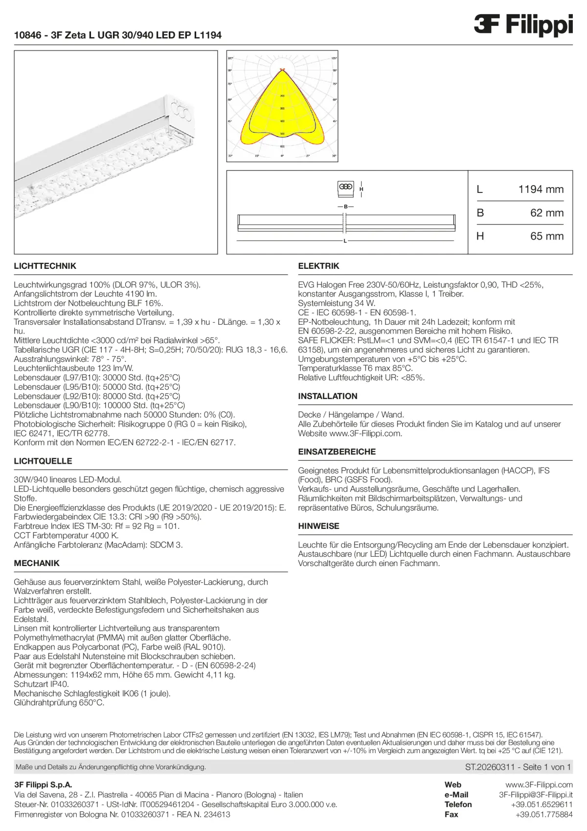 10846 - 3F Zeta L UGR 30-940 LED EP L1194 - Datasheet - de