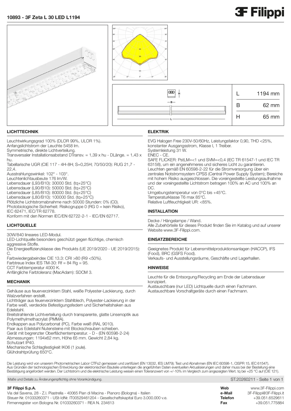 10893 - 3F Zeta L 30 LED L1194 - Datasheet - de
