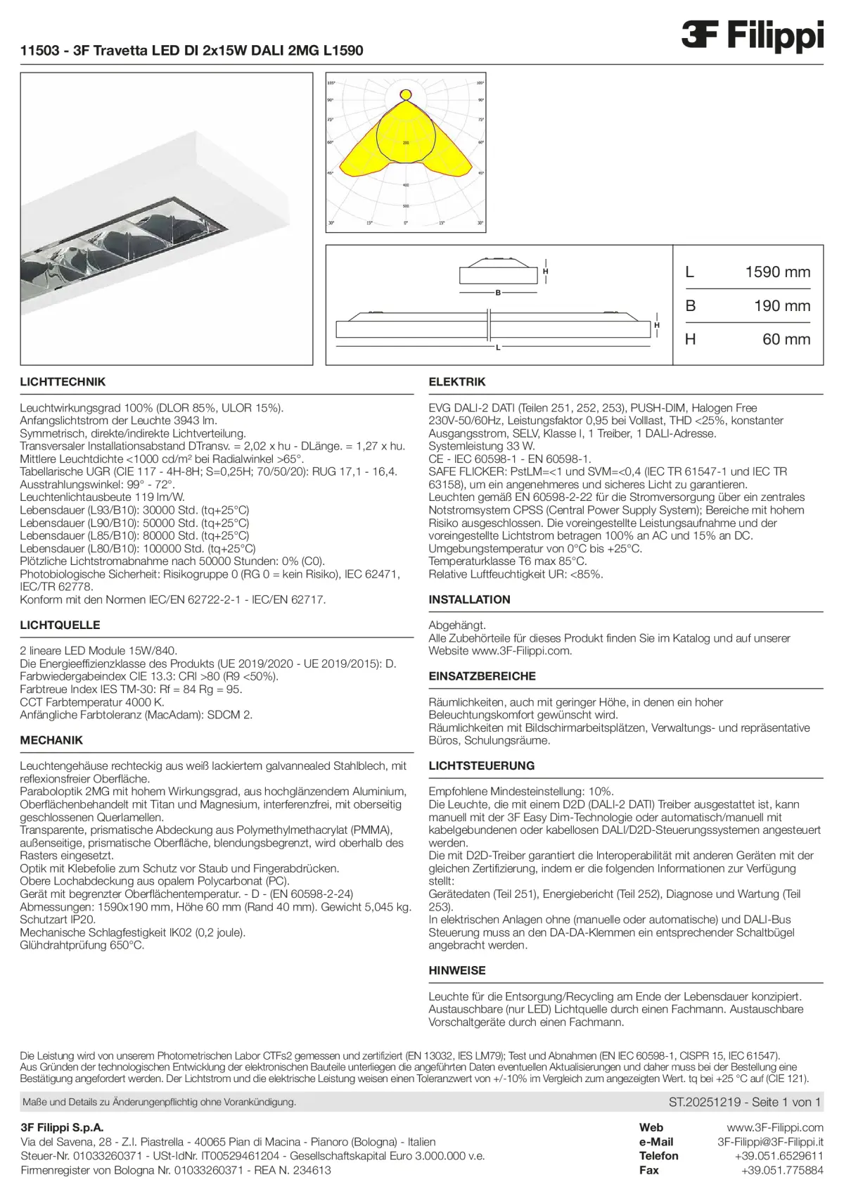 11503 - 3F Travetta LED DI 2x15W DALI 2MG L1590 - Datasheet - de