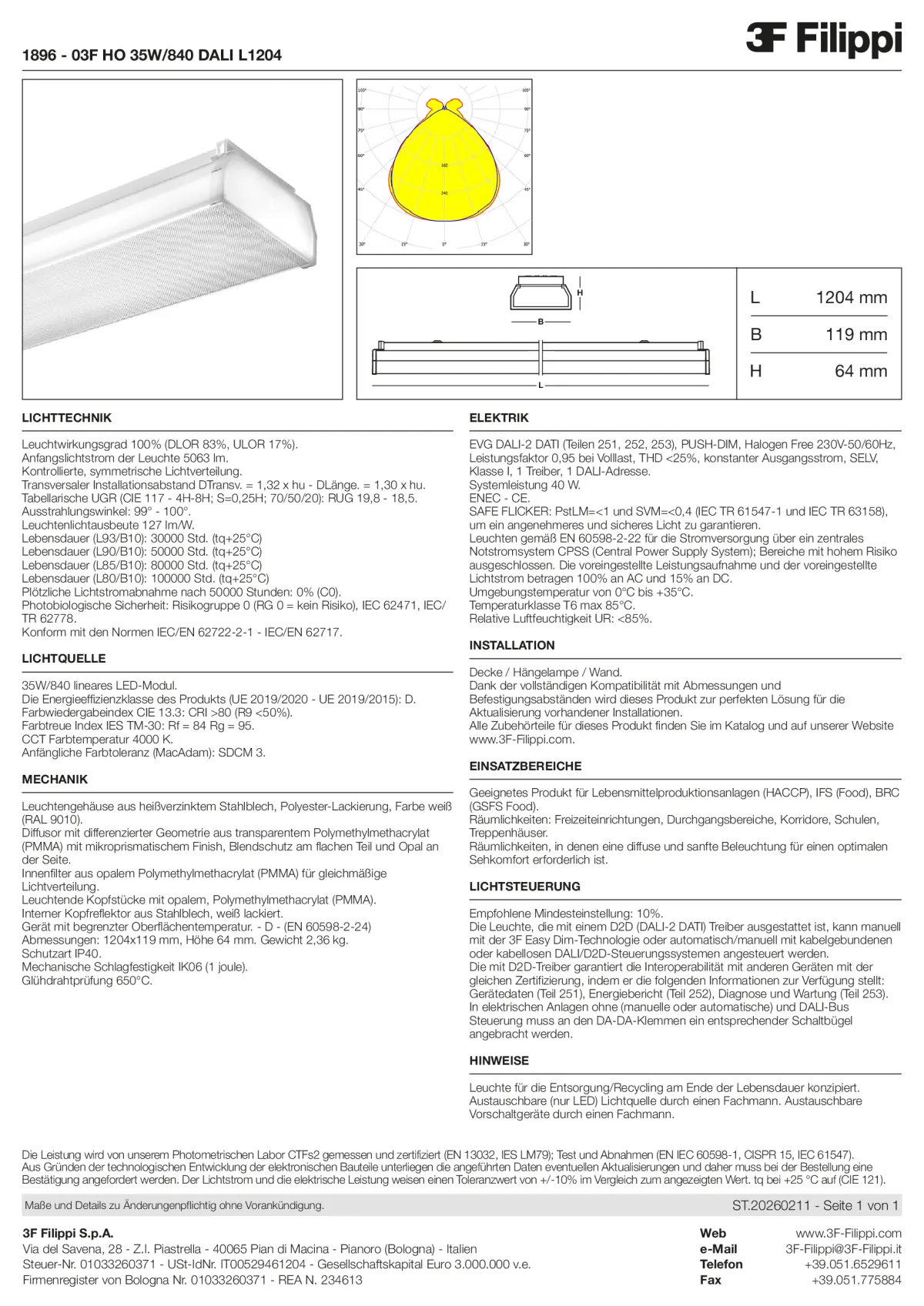 1896 - 03F HO 35W-840 DALI L1204 - Datasheet - de