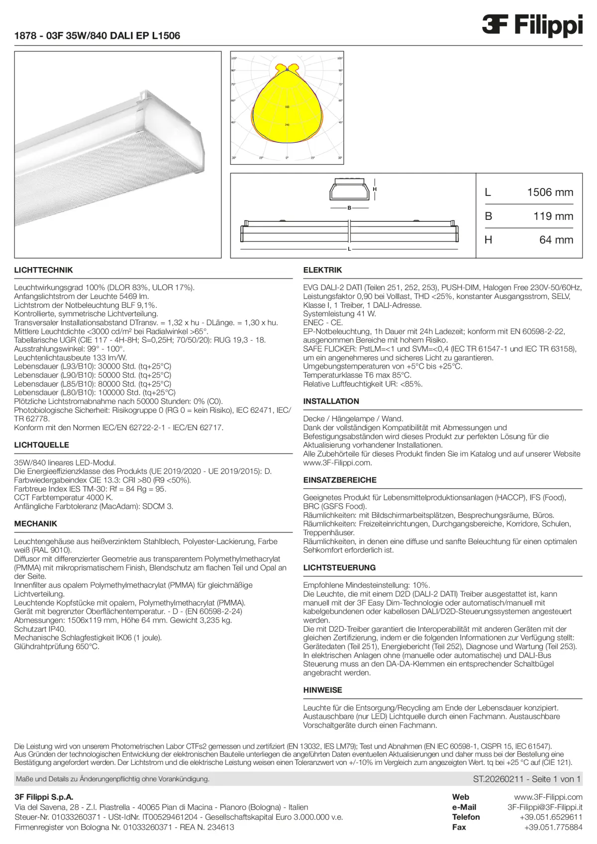 1878 - 03F 35W-840 DALI EP L1506 - Datasheet - de