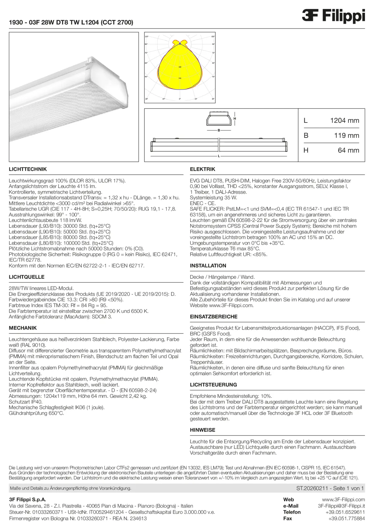 1930 - 03F 28W DT8 TW L1204 (CCT 2700) - Datasheet - de