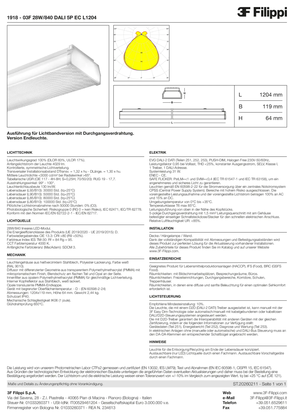 1918 - 03F 28W-840 DALI 5P EC L1204 - Datasheet - de