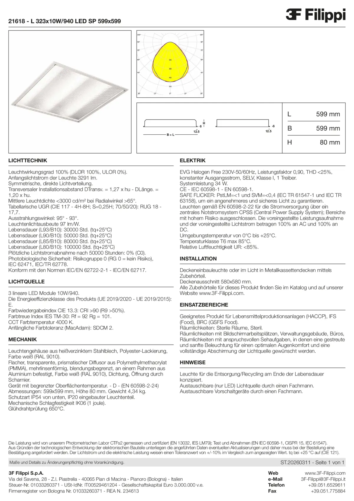 21618 - L 323x10W-940 LED SP 599x599 - Datasheet - de
