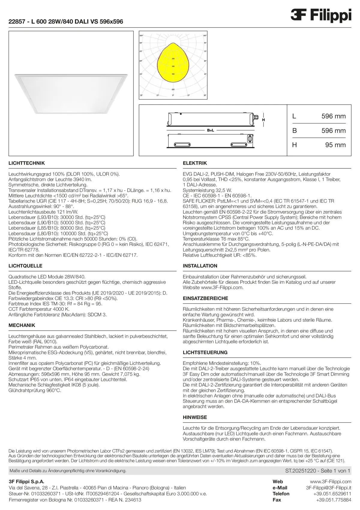 22857 - L 600 28W-840 DALI VS 596x596 - Datasheet - de