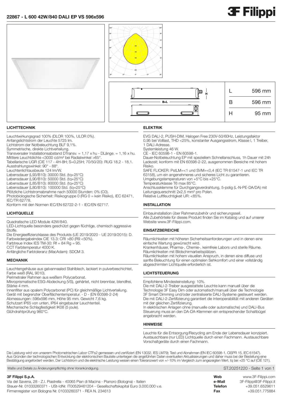 22867 - L 600 42W-840 DALI EP VS 596x596 - Datasheet - de