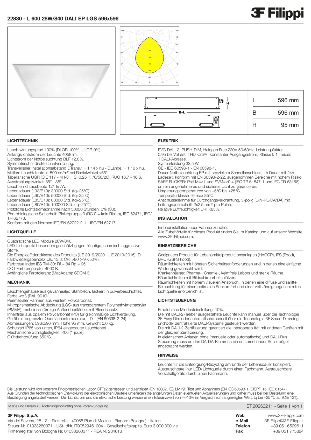 22830 - L 600 28W-840 DALI EP LGS 596x596 - Datasheet - de