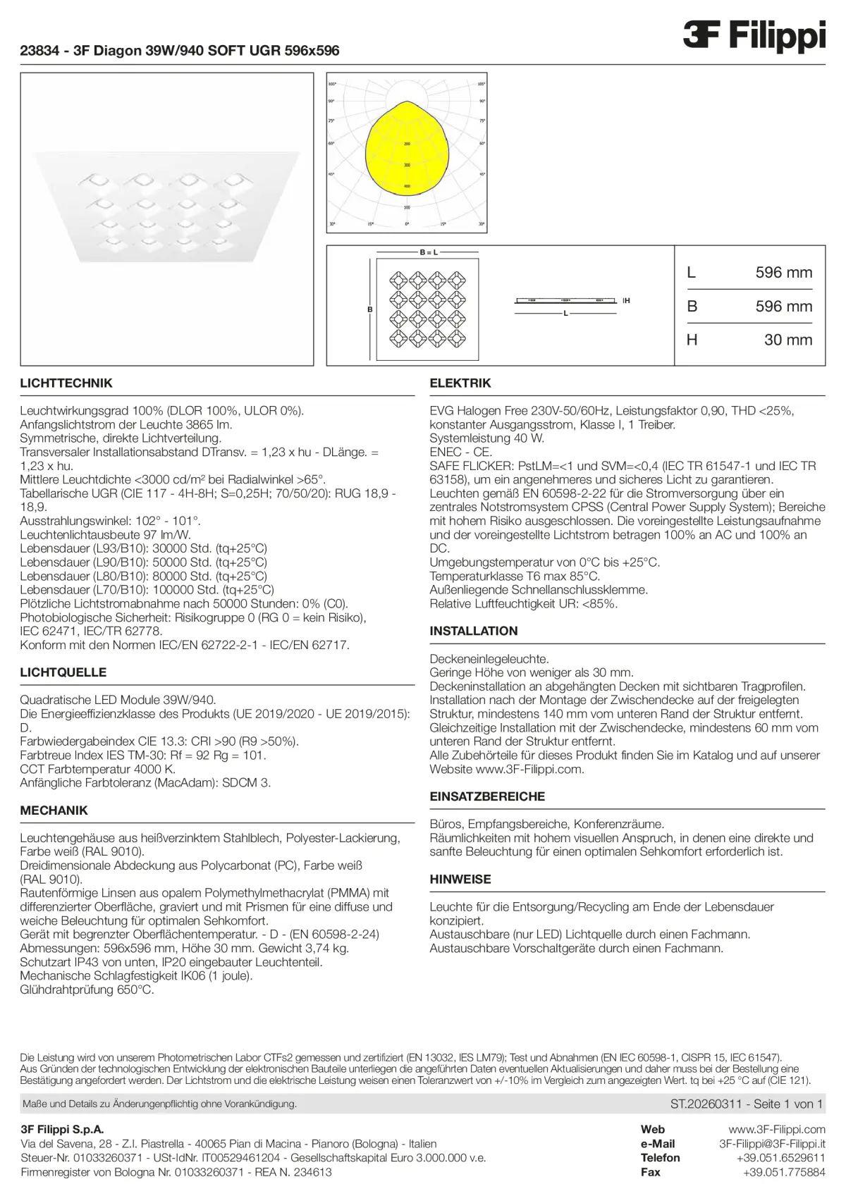 23834 - 3F Diagon 39W-940 SOFT UGR 596x596 - Datasheet - de
