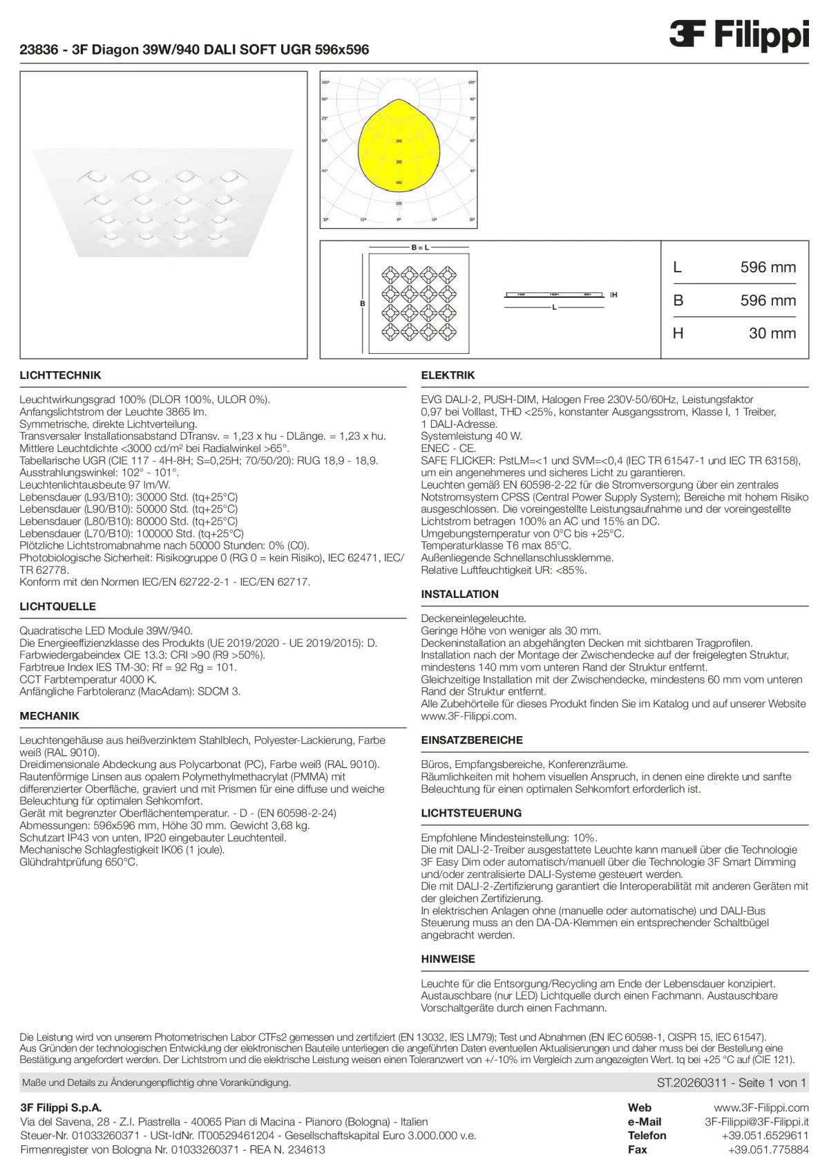 23836 - 3F Diagon 39W-940 DALI SOFT UGR 596x596 - Datasheet - de