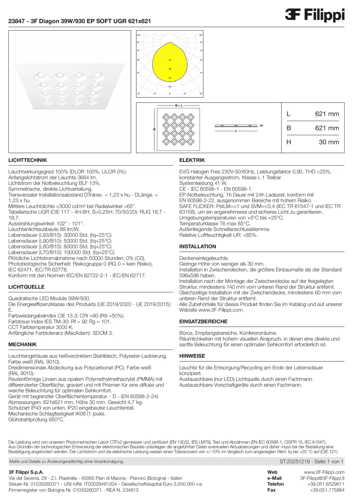 23847 - 3F Diagon 39W-930 EP SOFT UGR 621x621 - Datasheet - de
