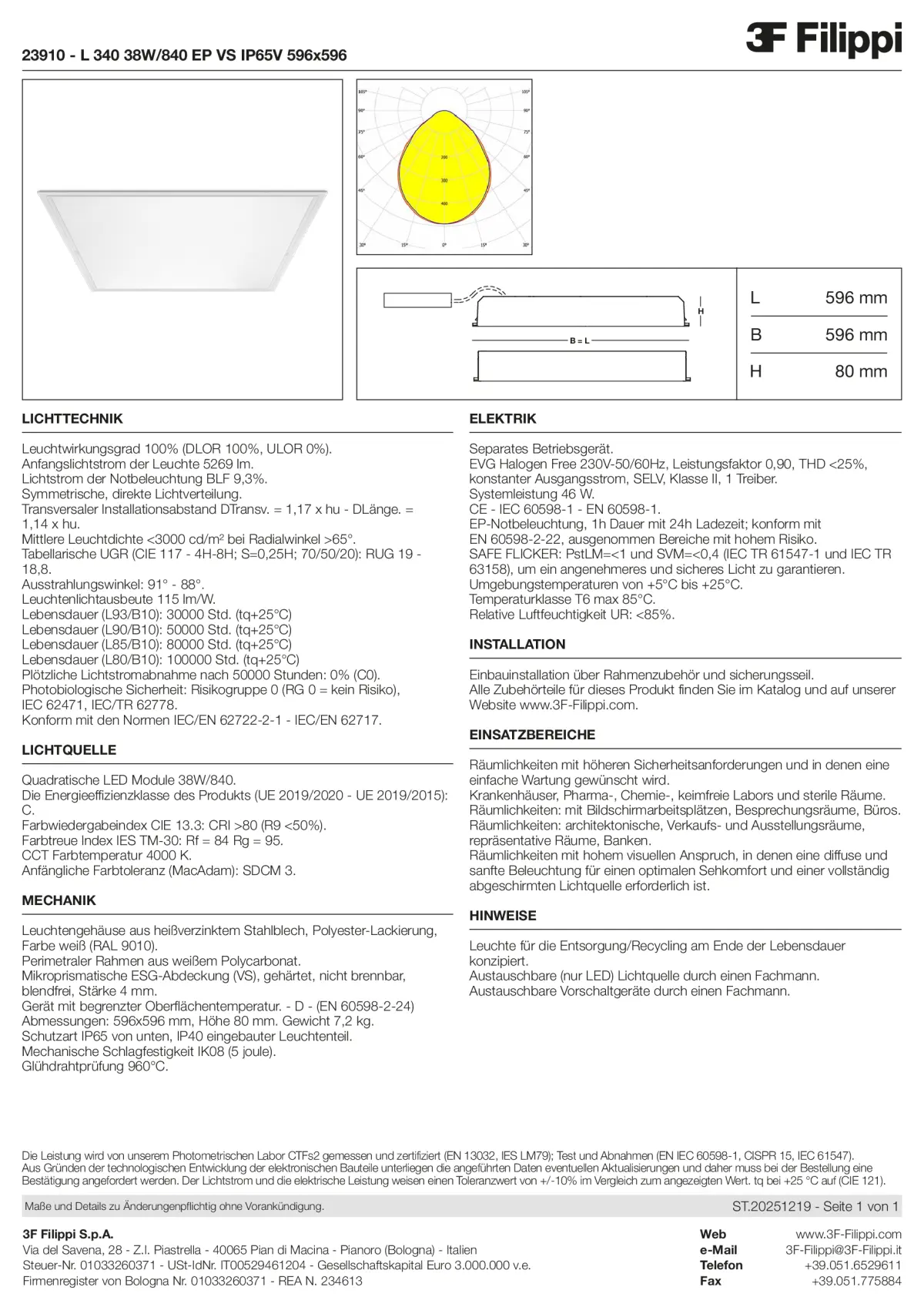 23910 - L 340 38W-840 EP VS IP65V 596x596 - Datasheet - de