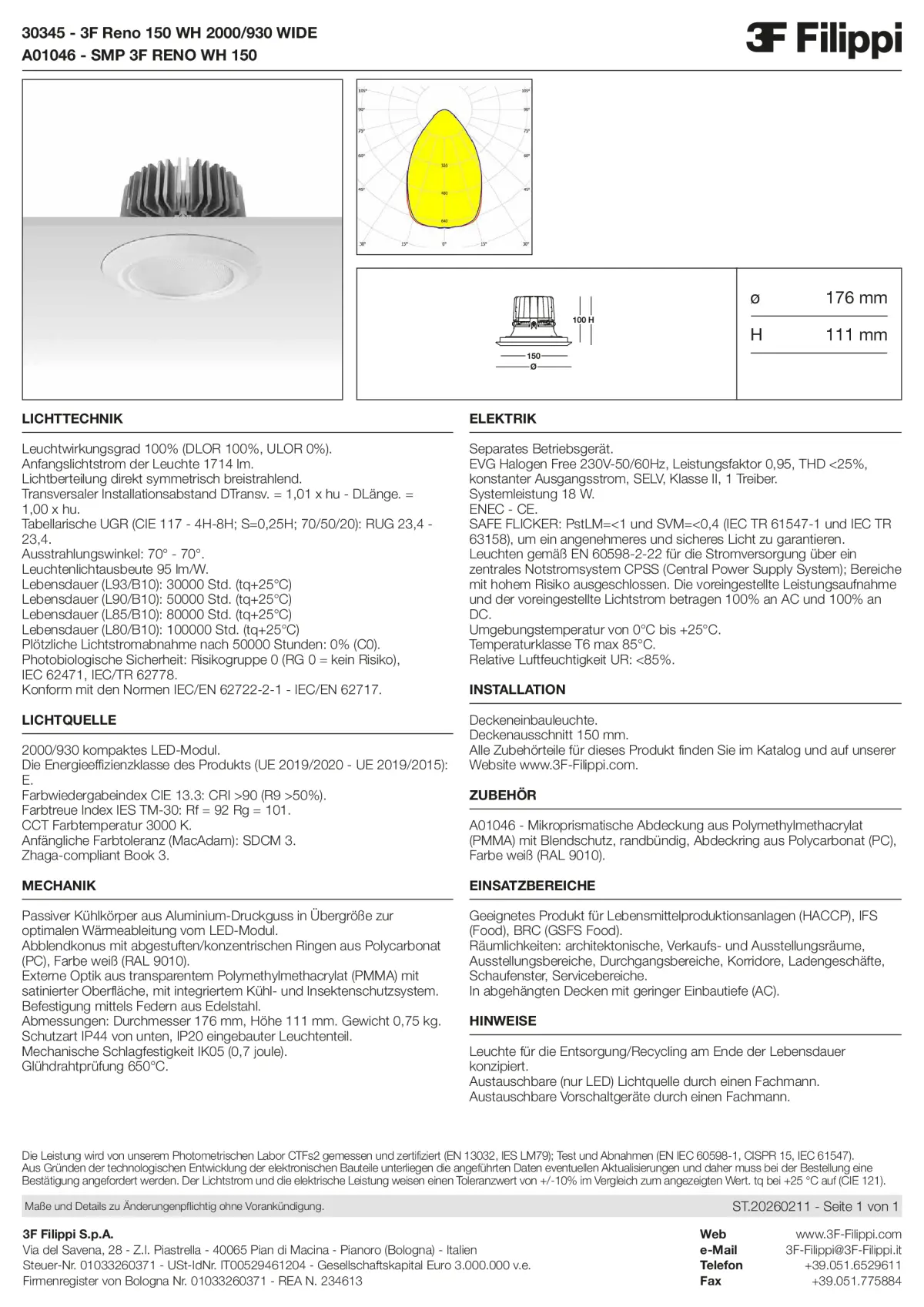 30345+A01046 - 3F Reno 150 WH 2000-930 WIDE + SMP WH - Datasheet - de