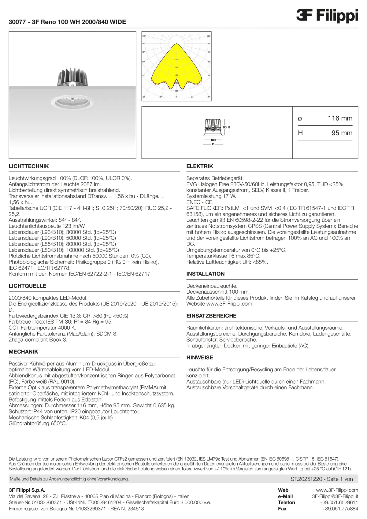 30077 - 3F Reno 100 WH 2000-840 WIDE - Datasheet - de