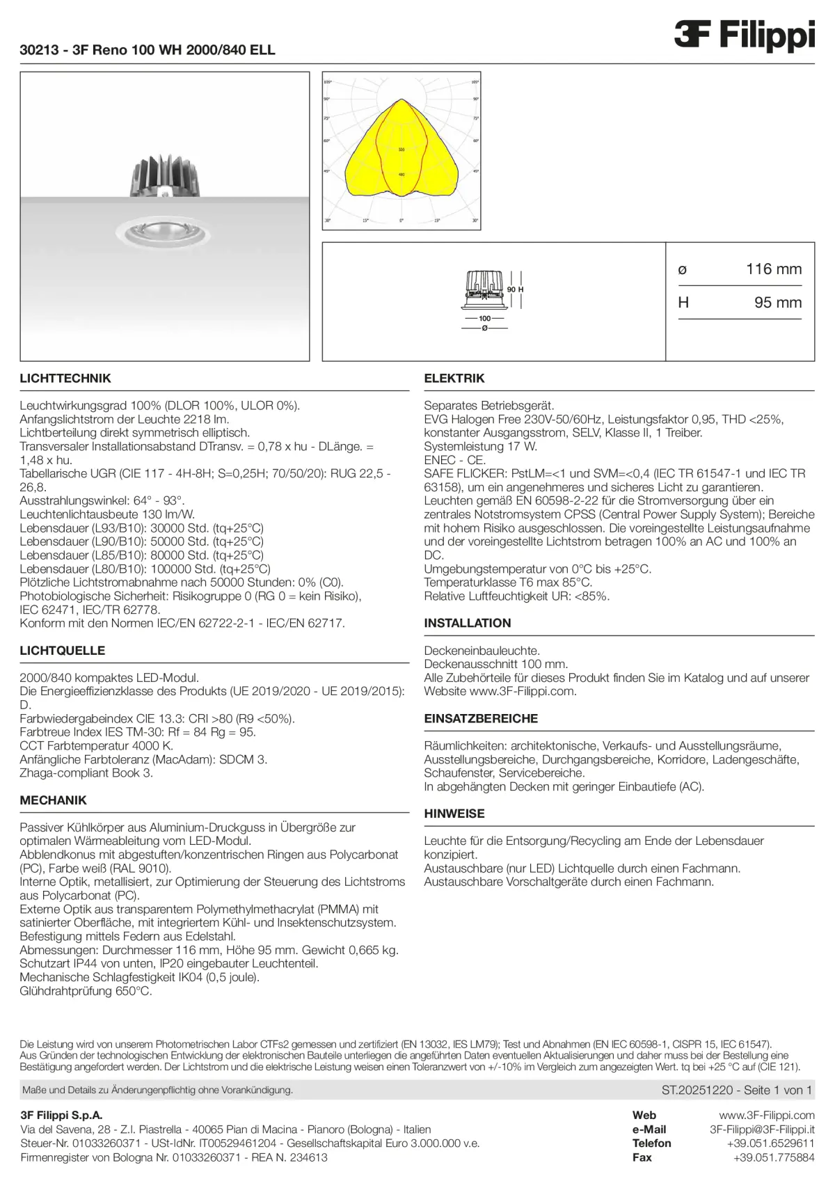 30213 - 3F Reno 100 WH 2000-840 ELL - Datasheet - de