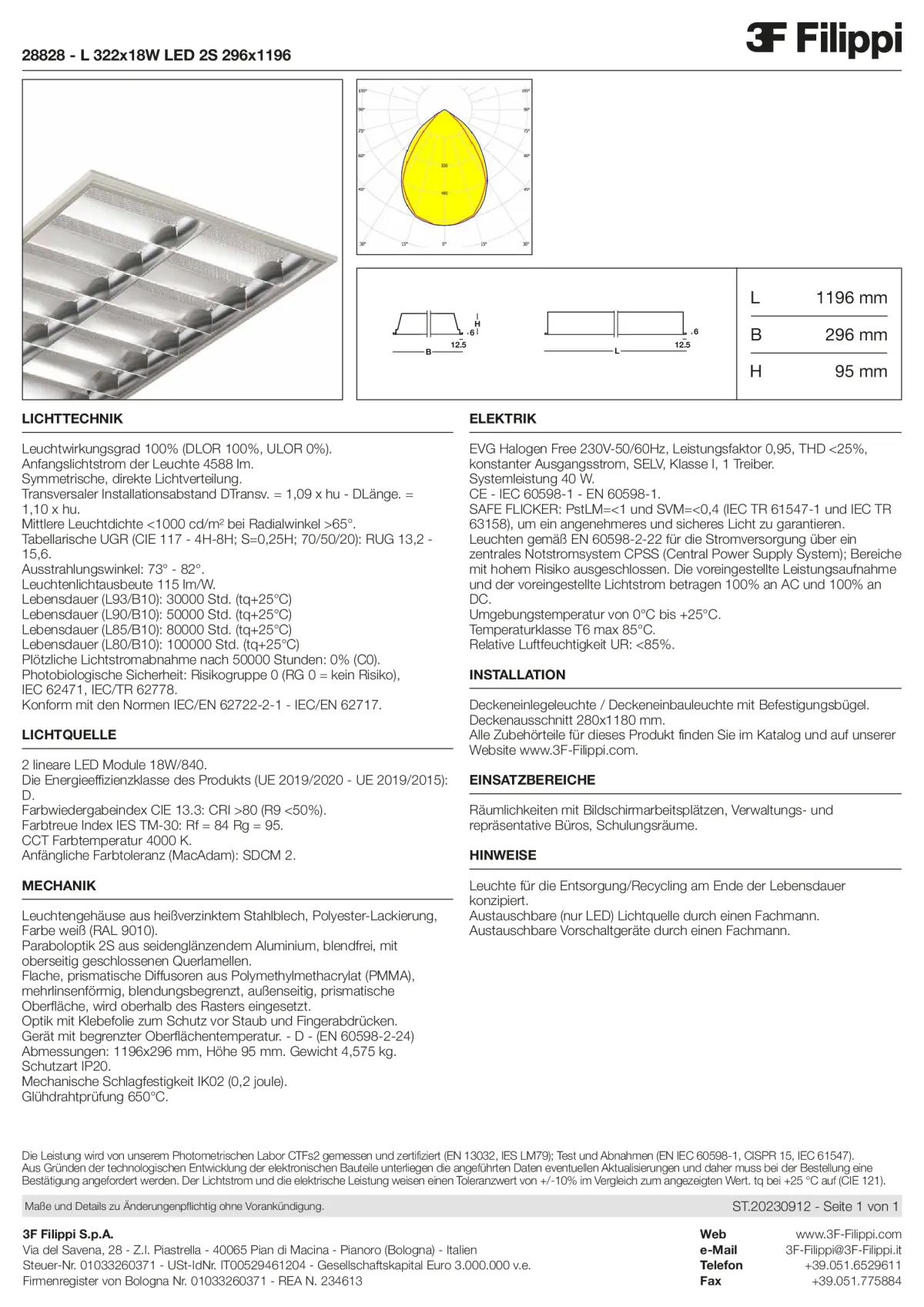 28828 - L 322x18W LED 2S 296x1196 - Datasheet - de