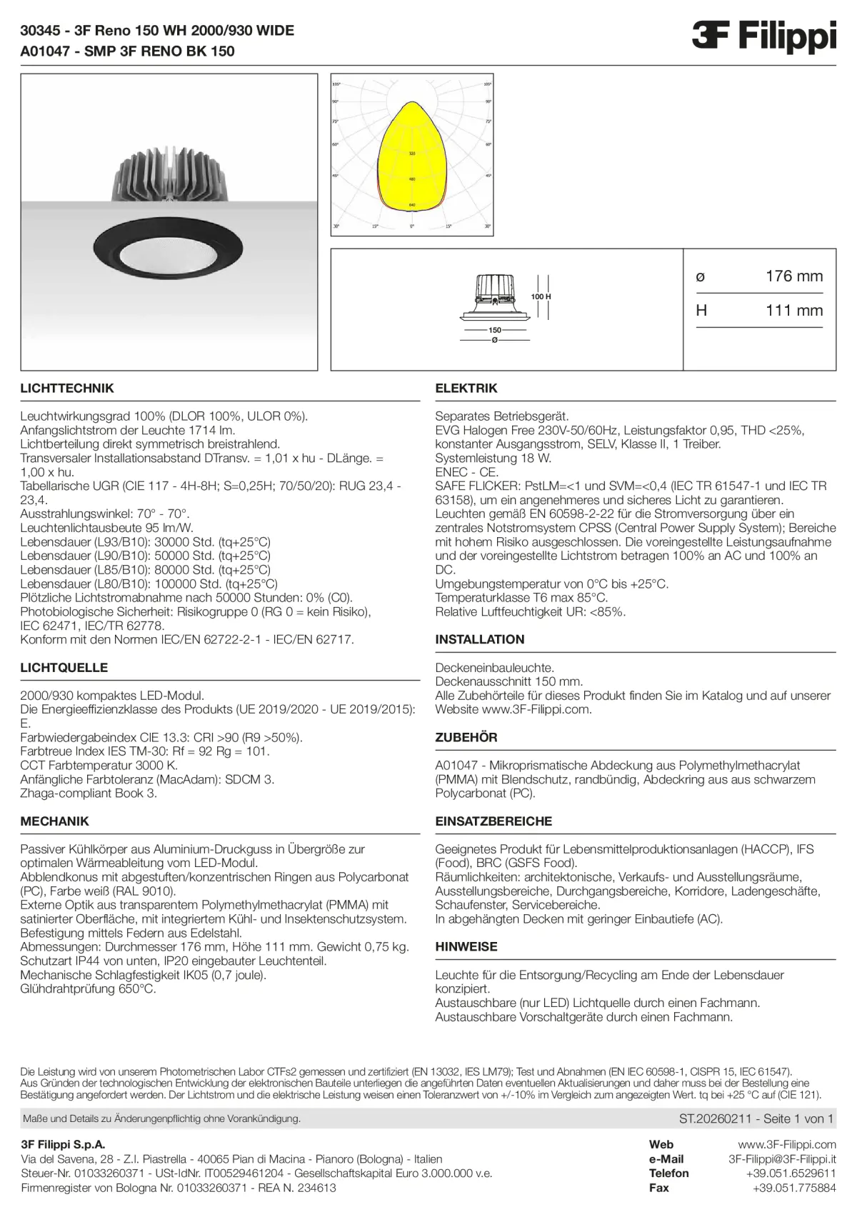 30345+A01047 - 3F Reno 150 WH 2000-930 WIDE + SMP BK - Datasheet - de