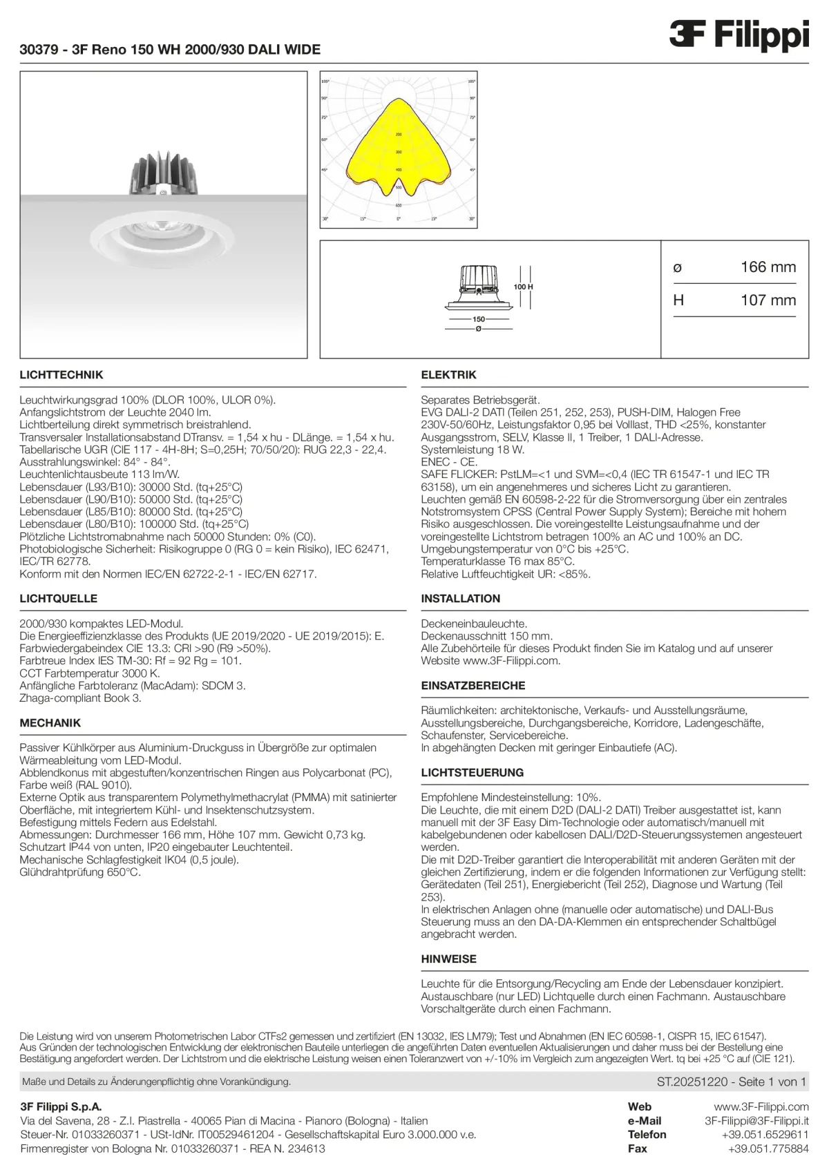 30379 - 3F Reno 150 WH 2000-930 DALI WIDE - Datasheet - de