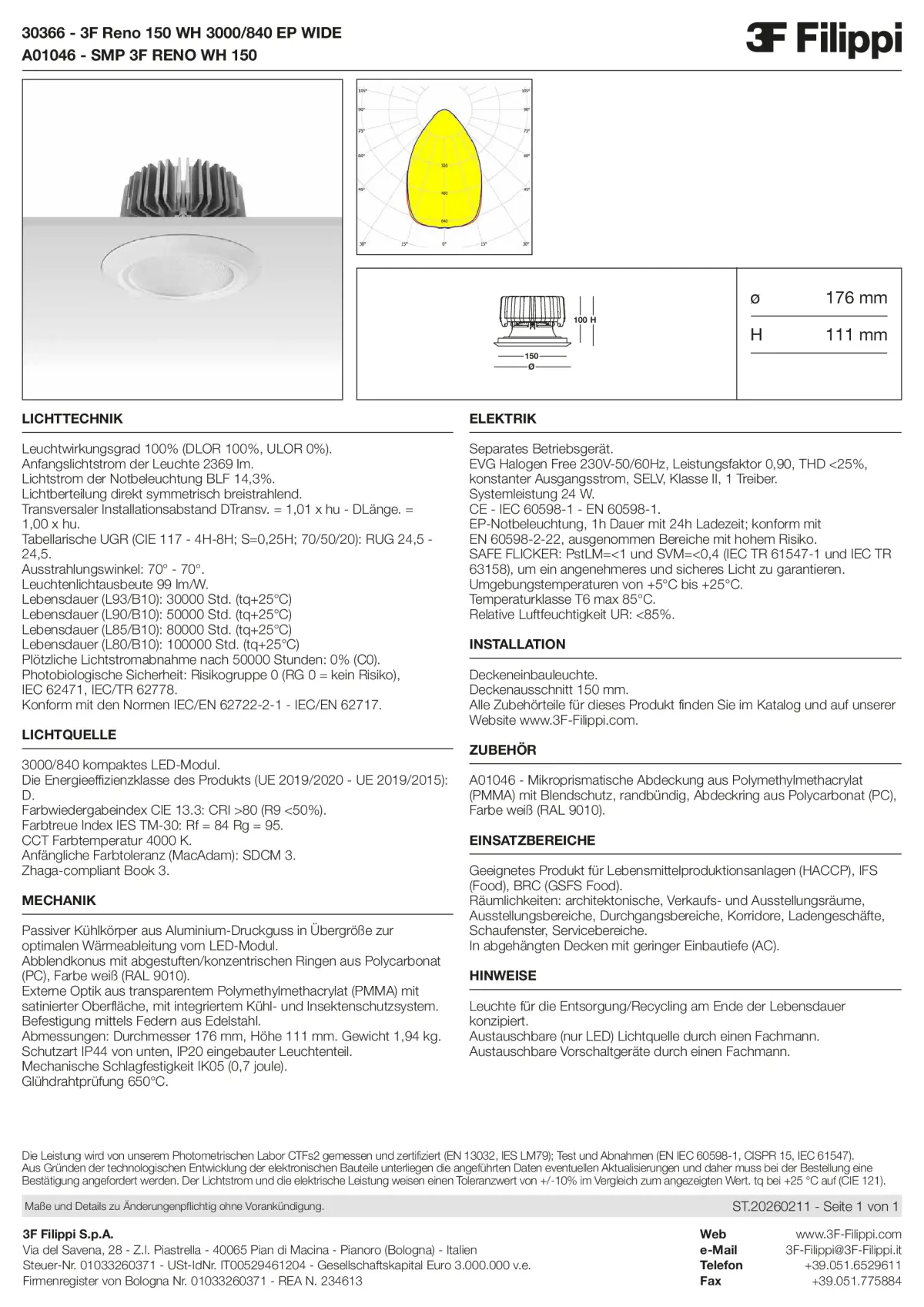 30366+A01046 - 3F Reno 150 WH 3000-840 EP WIDE + SMP WH - Datasheet - de