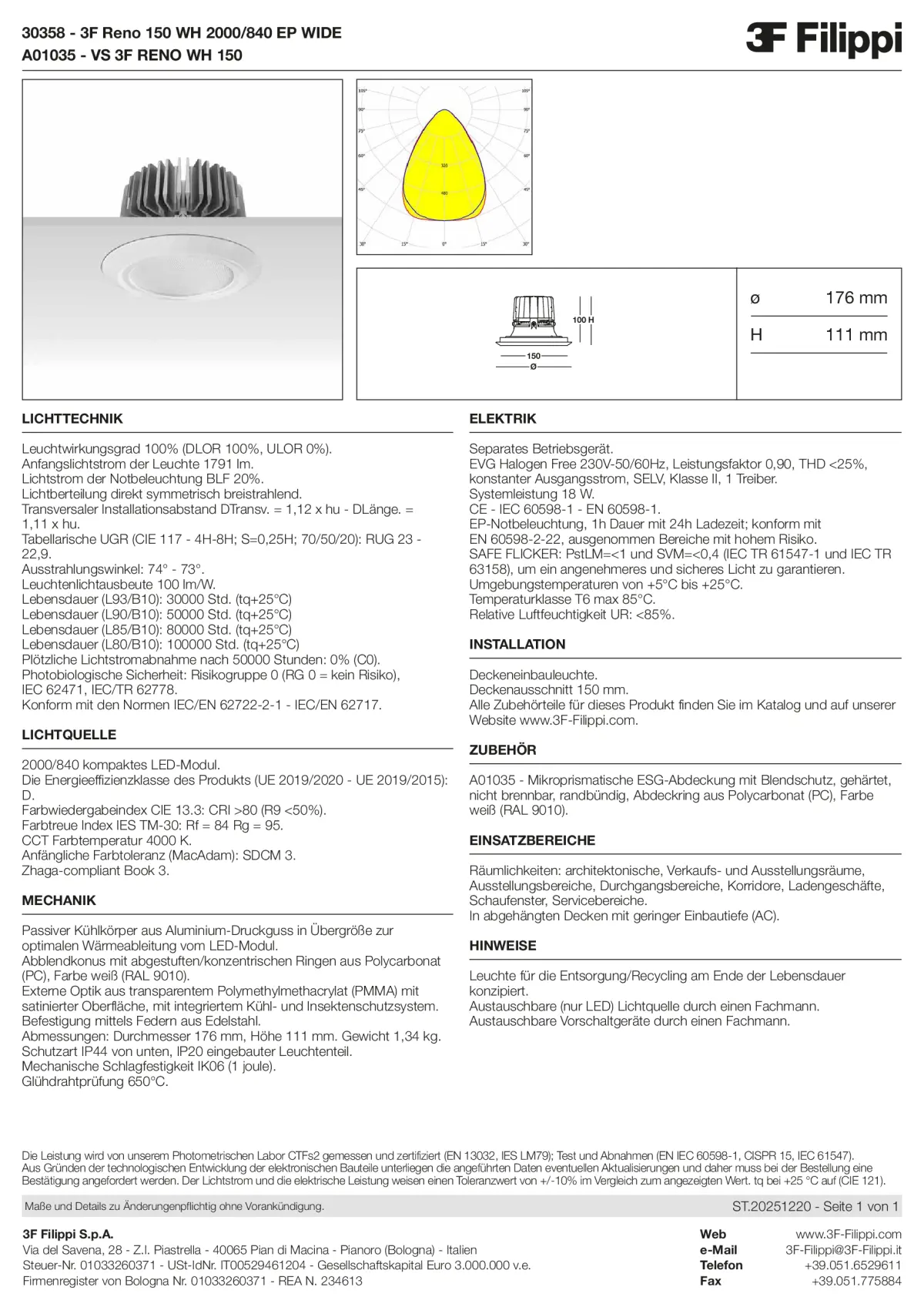 30358+A01035 - 3F Reno 150 WH 2000-840 EP WIDE + VS WH - Datasheet - de
