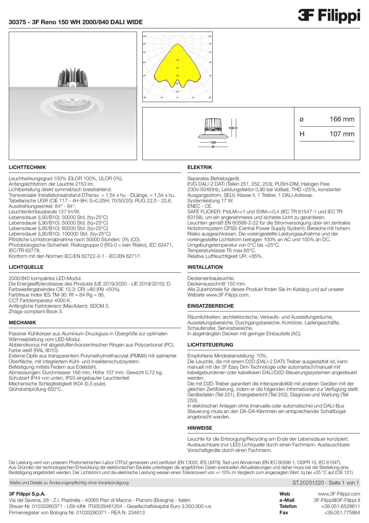 30375 - 3F Reno 150 WH 2000-840 DALI WIDE - Datasheet - de
