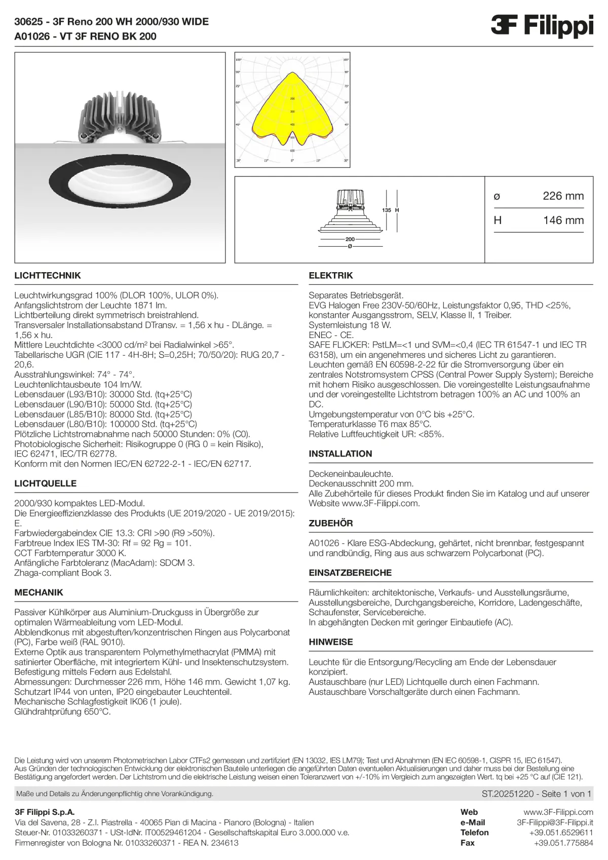 30625+A01026 - 3F Reno 200 WH 2000-930 WIDE + VT BK - Datasheet - de