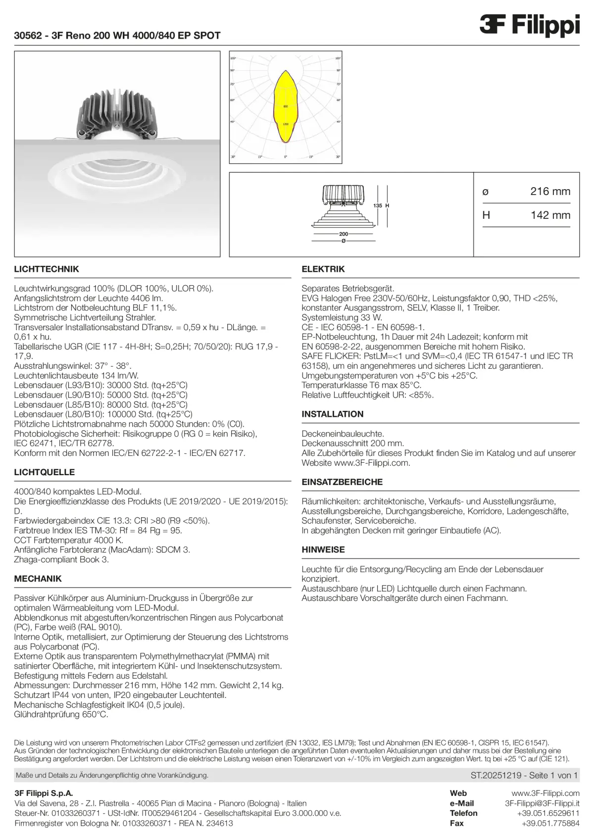 30562 - 3F Reno 200 WH 4000-840 EP SPOT - Datasheet - de