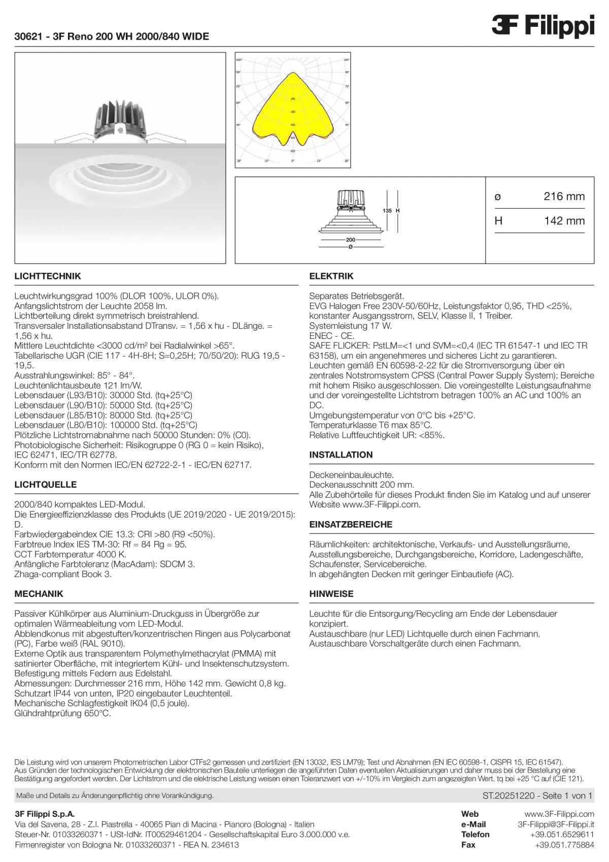 30621 - 3F Reno 200 WH 2000-840 WIDE - Datasheet - de