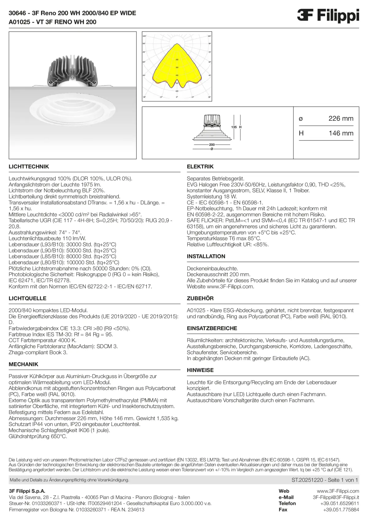 30646+A01025 - 3F Reno 200 WH 2000-840 EP WIDE + VT WH - Datasheet - de