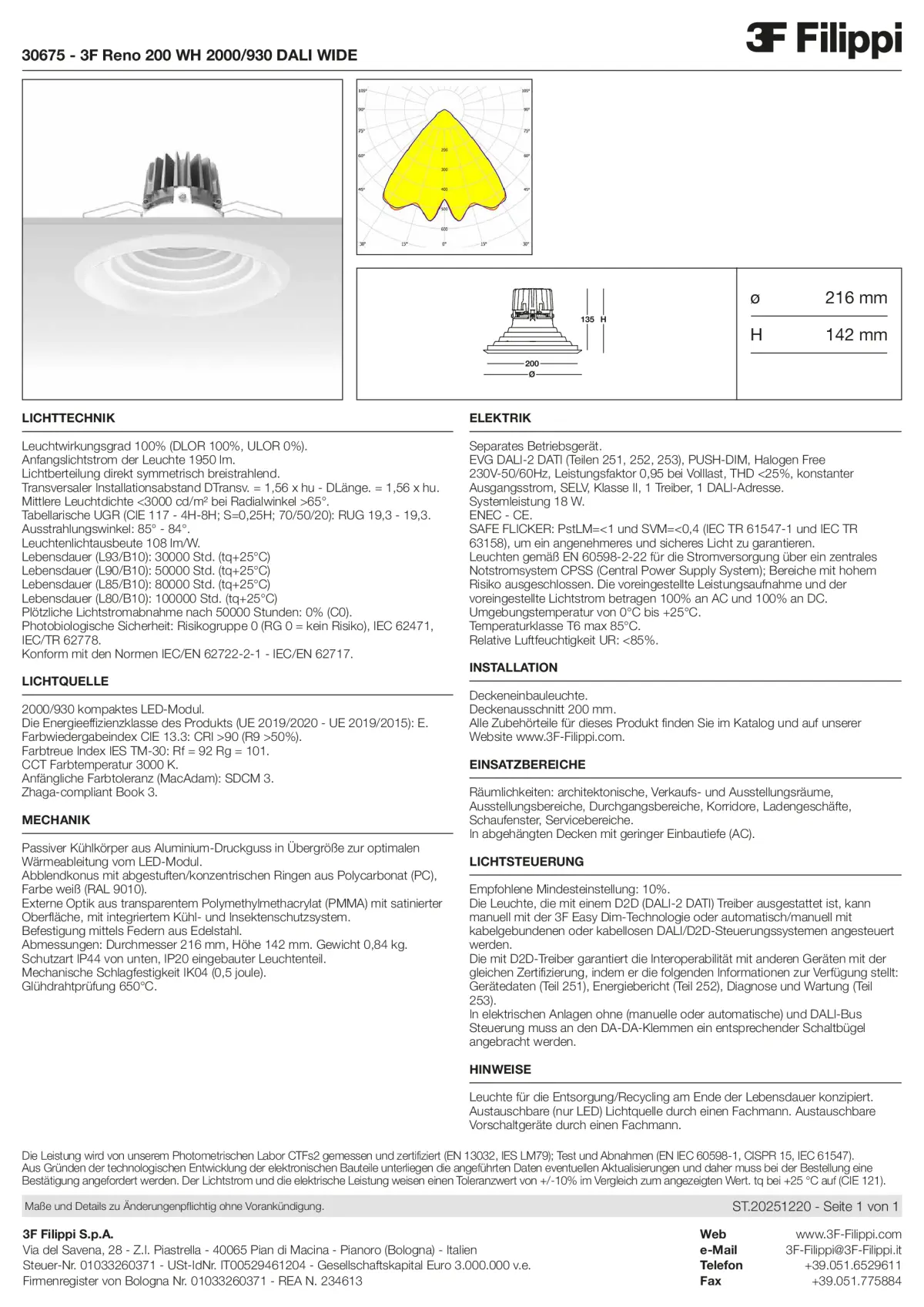 30675 - 3F Reno 200 WH 2000-930 DALI WIDE - Datasheet - de