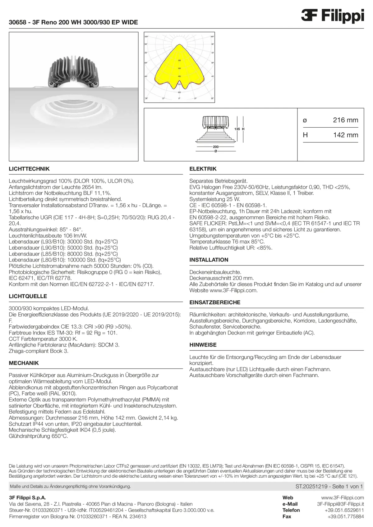 30658 - 3F Reno 200 WH 3000-930 EP WIDE - Datasheet - de