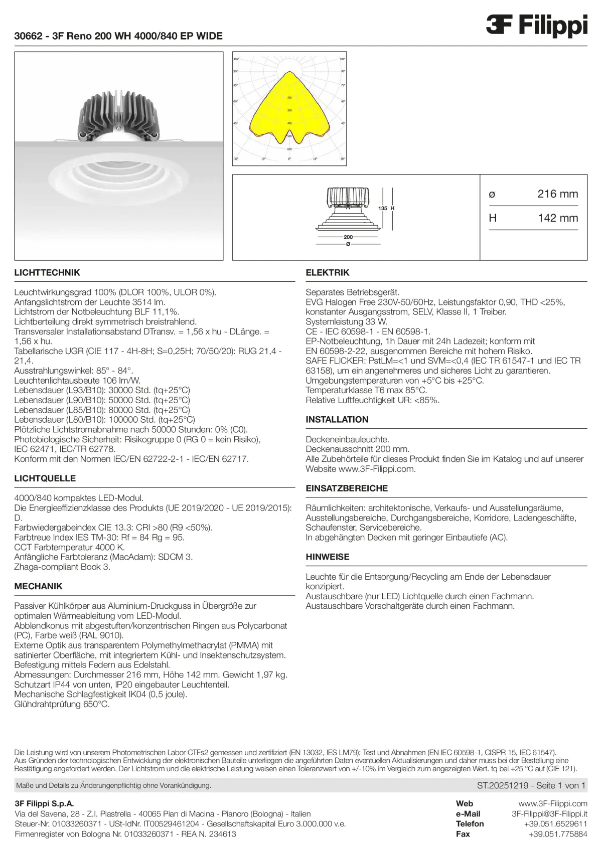 30662 - 3F Reno 200 WH 4000-840 EP WIDE - Datasheet - de