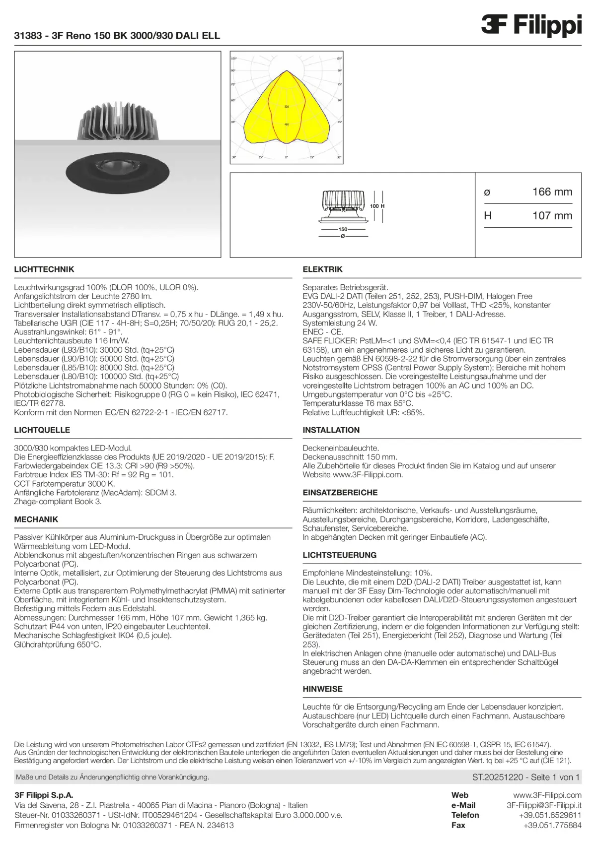 31383 - 3F Reno 150 BK 3000-930 DALI ELL - Datasheet - de