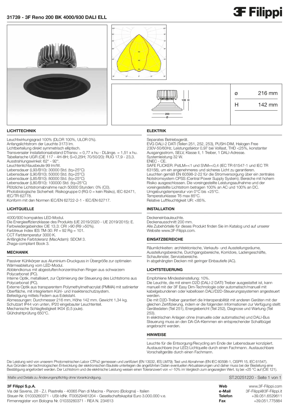 31739 - 3F Reno 200 BK 4000-930 DALI ELL - Datasheet - de