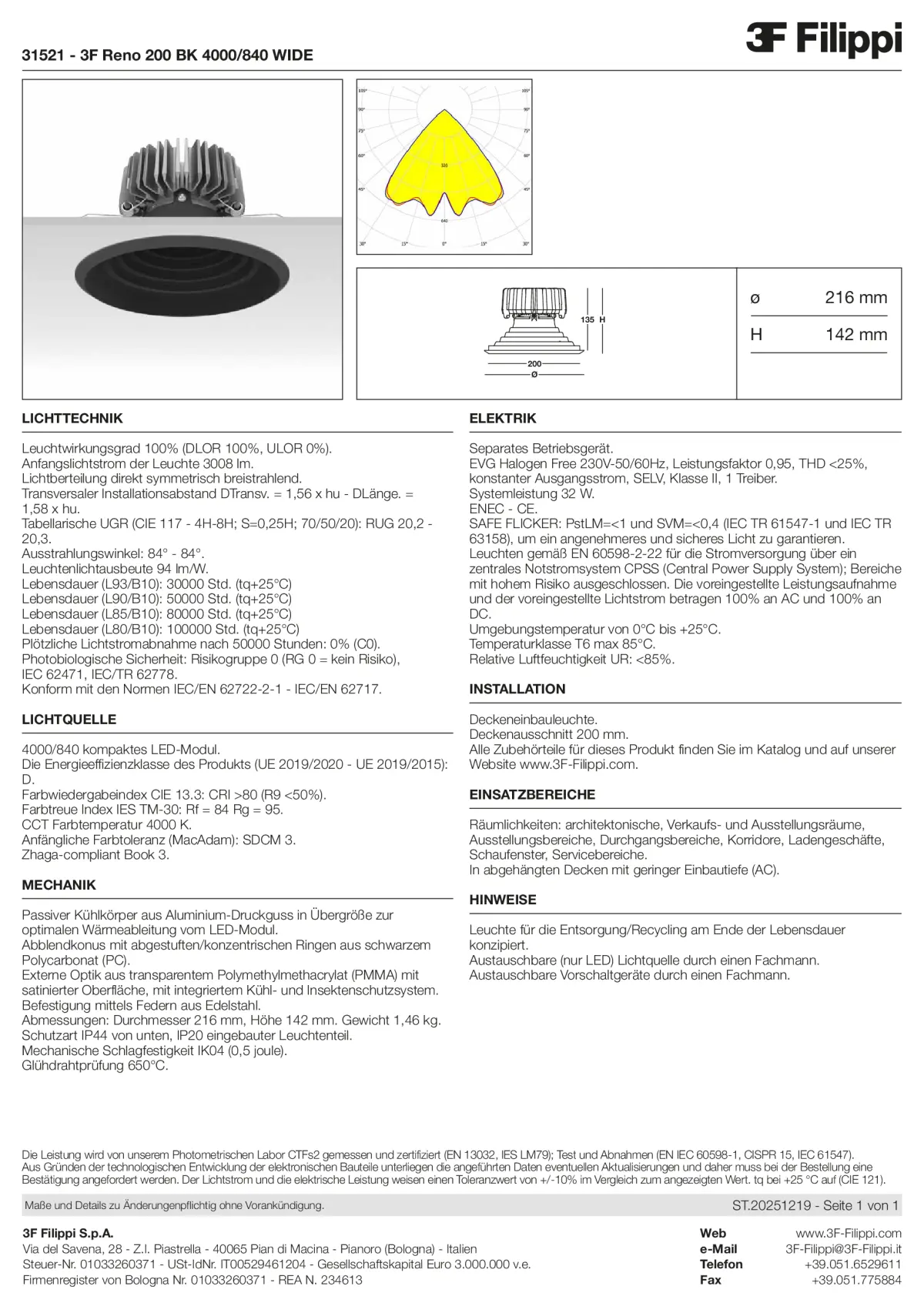 31521 - 3F Reno 200 BK 4000-840 WIDE - Datasheet - de