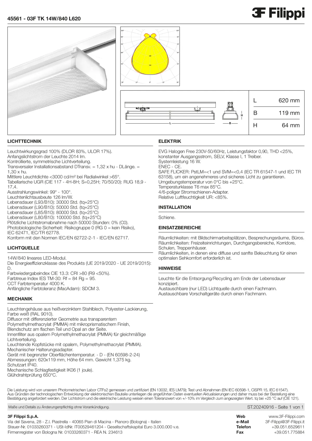 45561 - 03F TK 14W-840 L620 - Datasheet - de