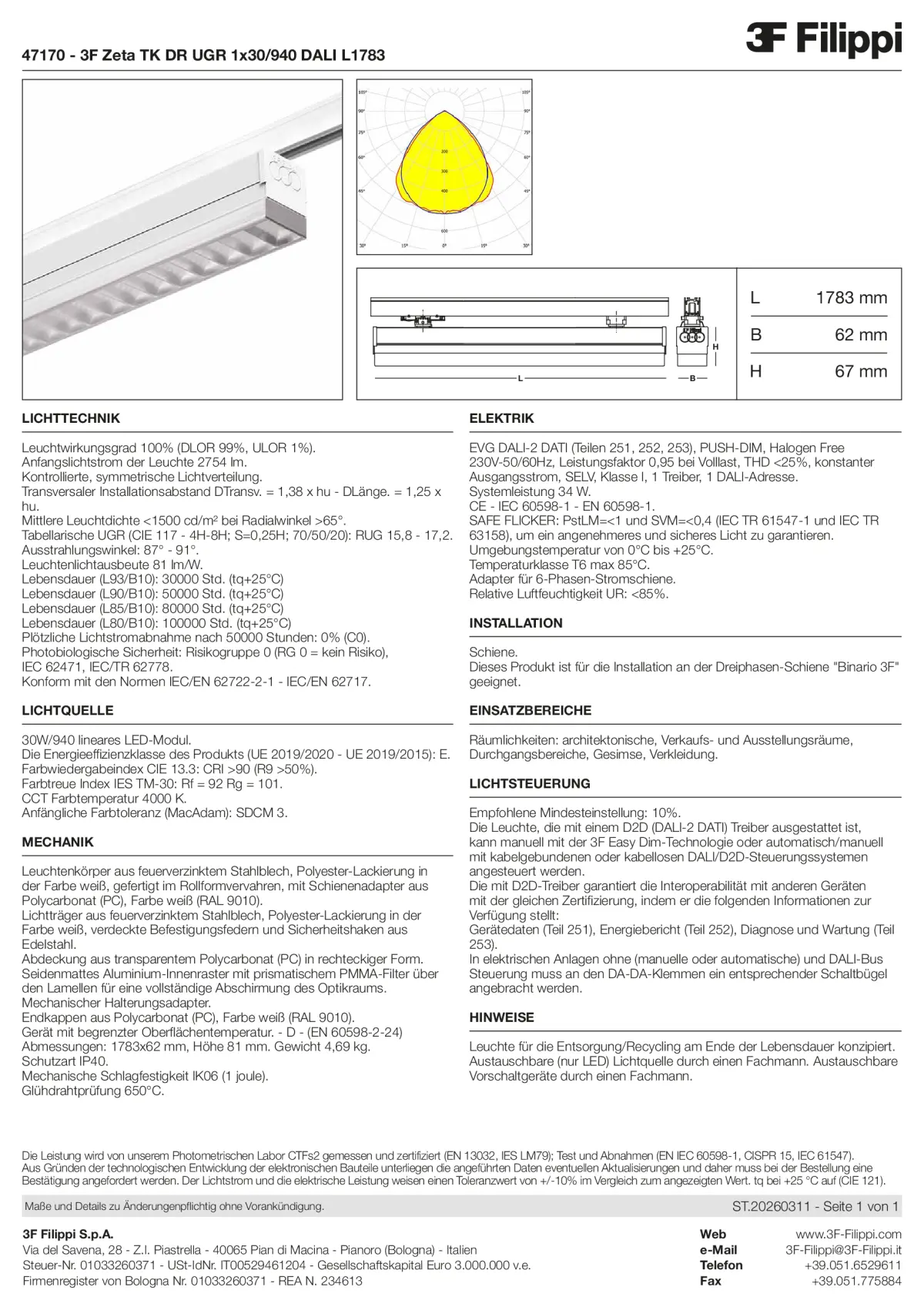 47170 - 3F Zeta TK DR UGR 1x30-940 DALI L1783 - Datasheet - de