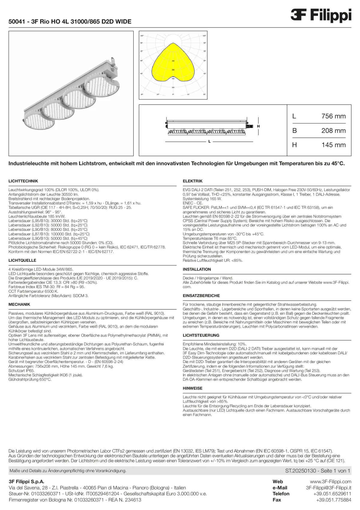 50041 - 3F Rio HO 4L 31000-865 D2D WIDE - Datasheet - de