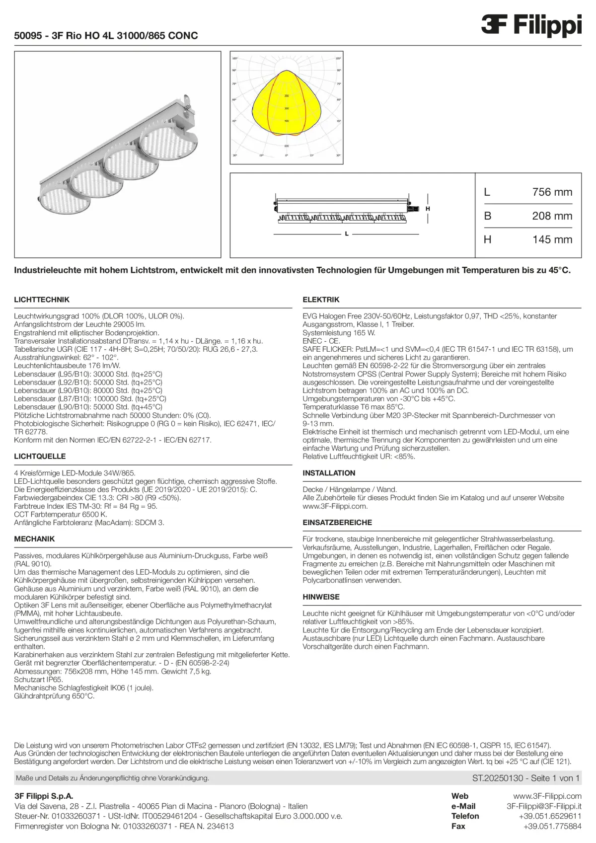 50095 - 3F Rio HO 4L 31000-865 CONC - Datasheet - de