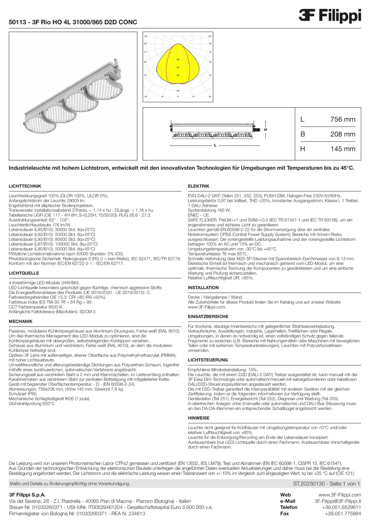 50113 - 3F Rio HO 4L 31000-865 D2D CONC - Datasheet - de