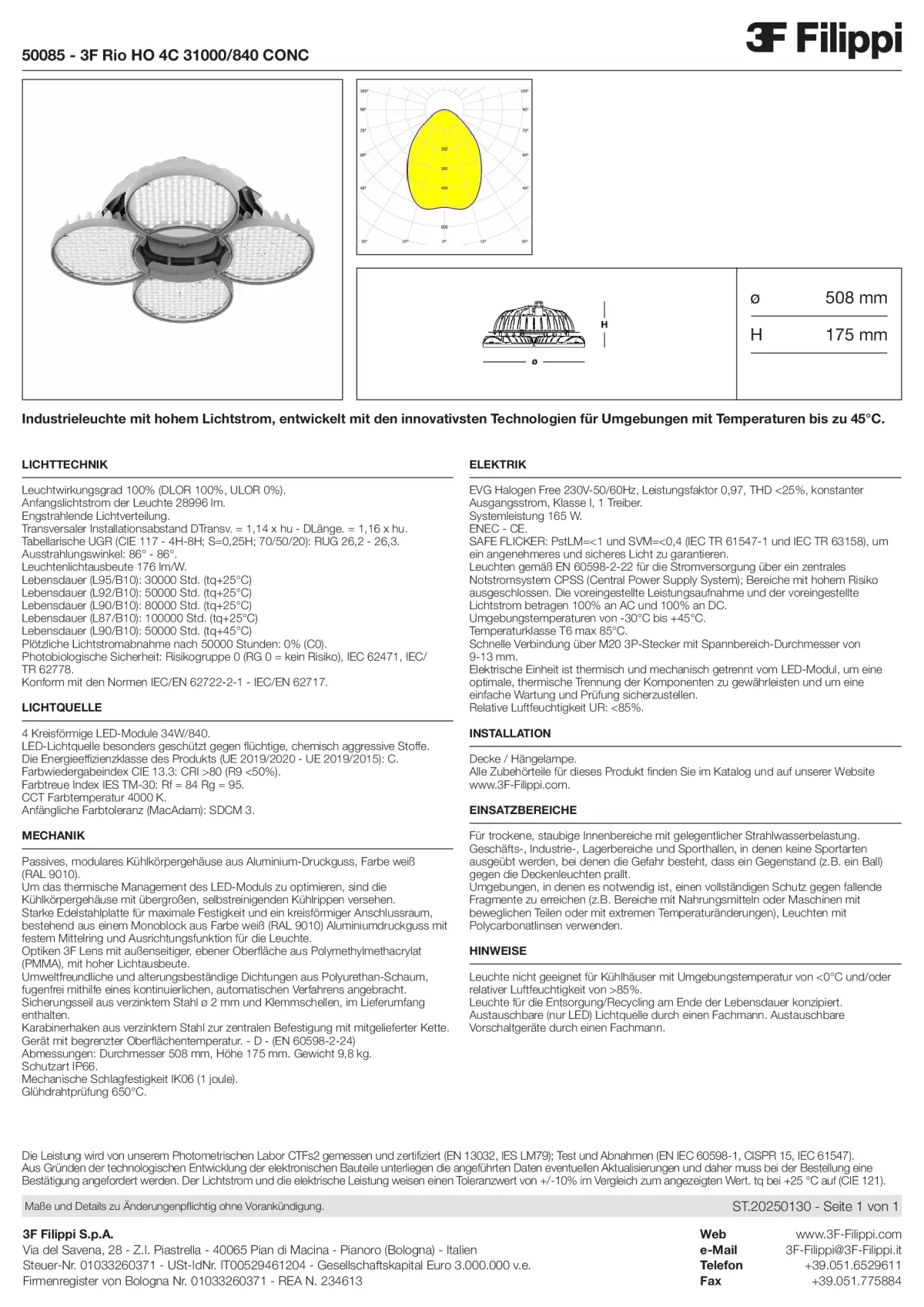 50085 - 3F Rio HO 4C 31000-840 CONC - Datasheet - de