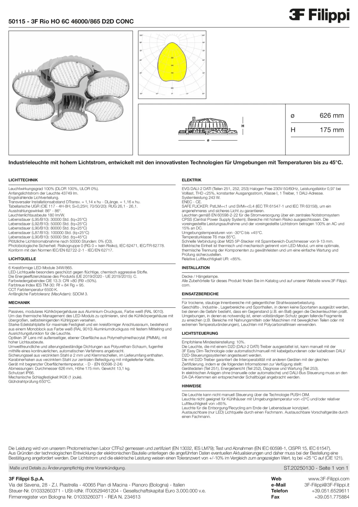 50115 - 3F Rio HO 6C 46000-865 D2D CONC - Datasheet - de