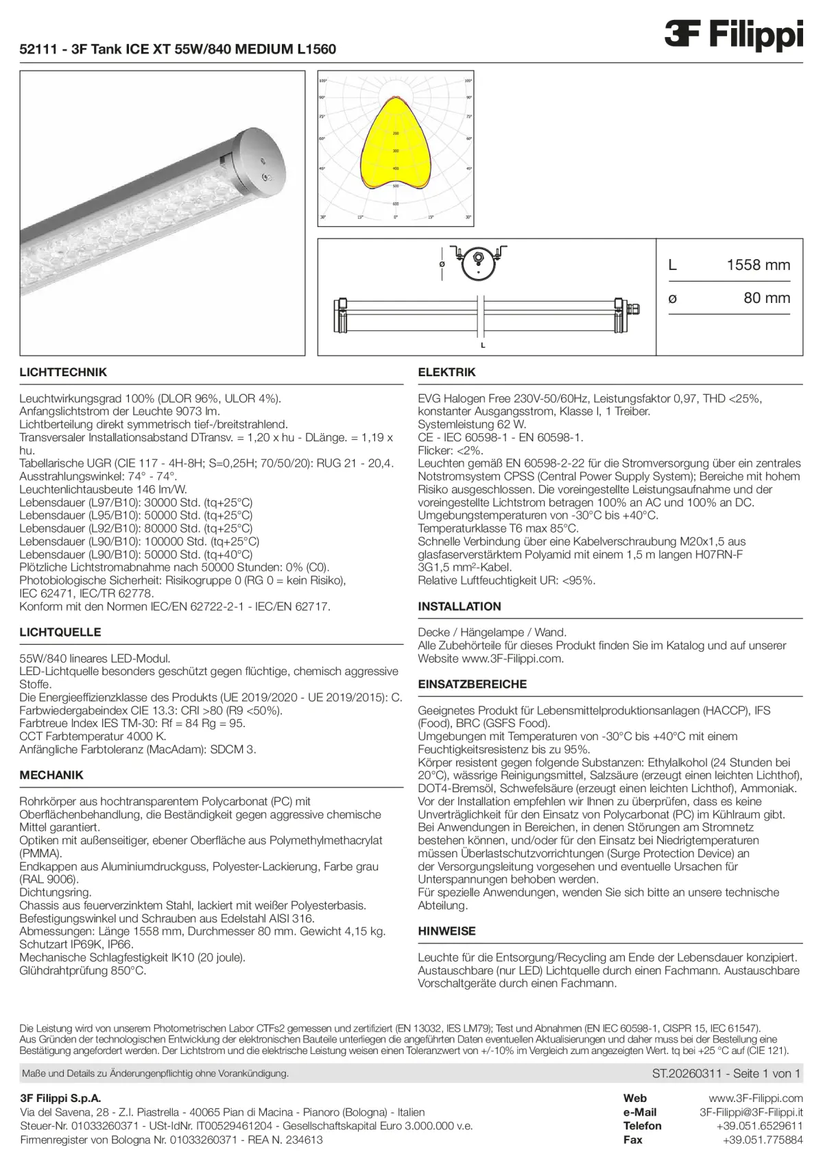 52111 - 3F Tank ICE XT 55W-840 MEDIUM L1560 - Datasheet - de