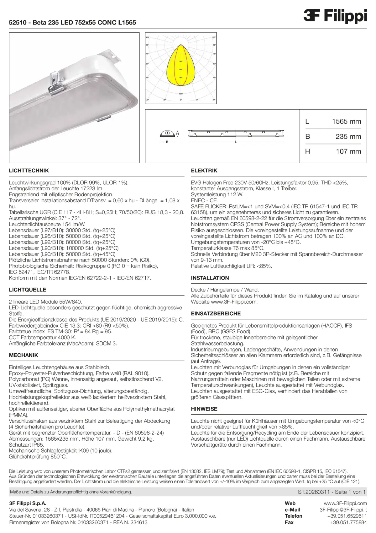 52510 - Beta 235 LED 752x55 CONC L1565 - Datasheet - de