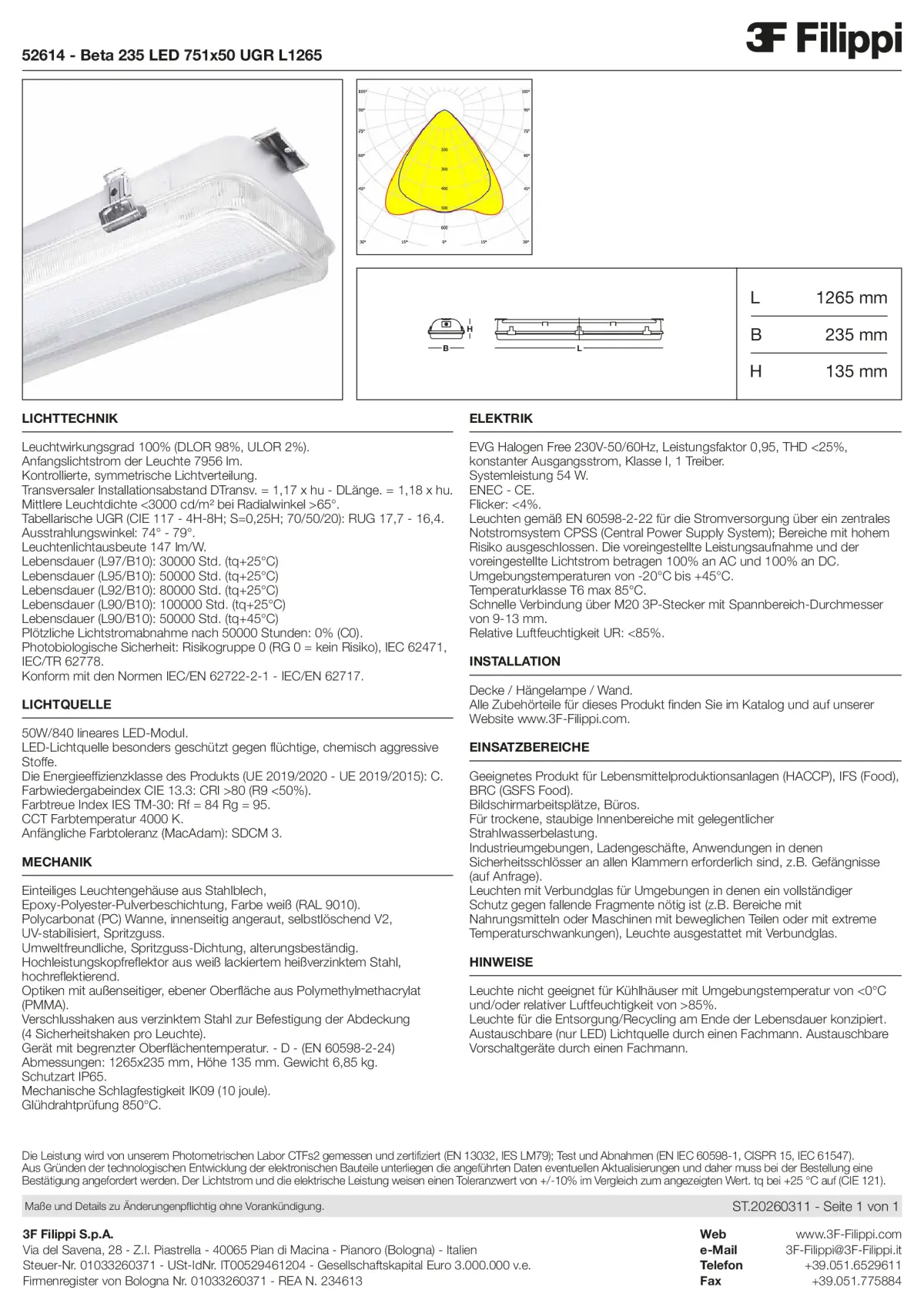 52614 - Beta 235 LED 751x50 UGR L1265 - Datasheet - de