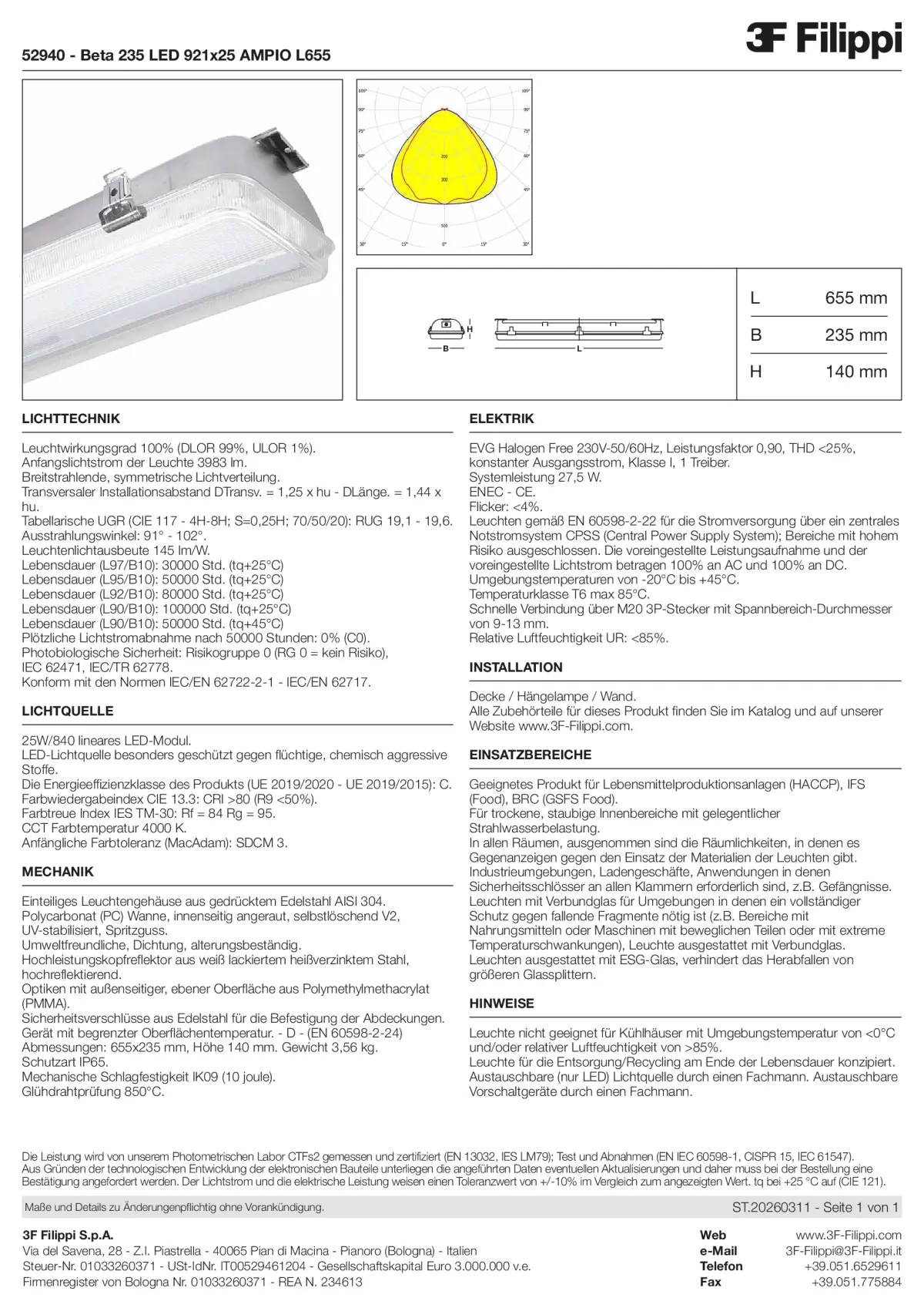 52940 - Beta 235 LED 921x25 AMPIO L655 - Datasheet - de