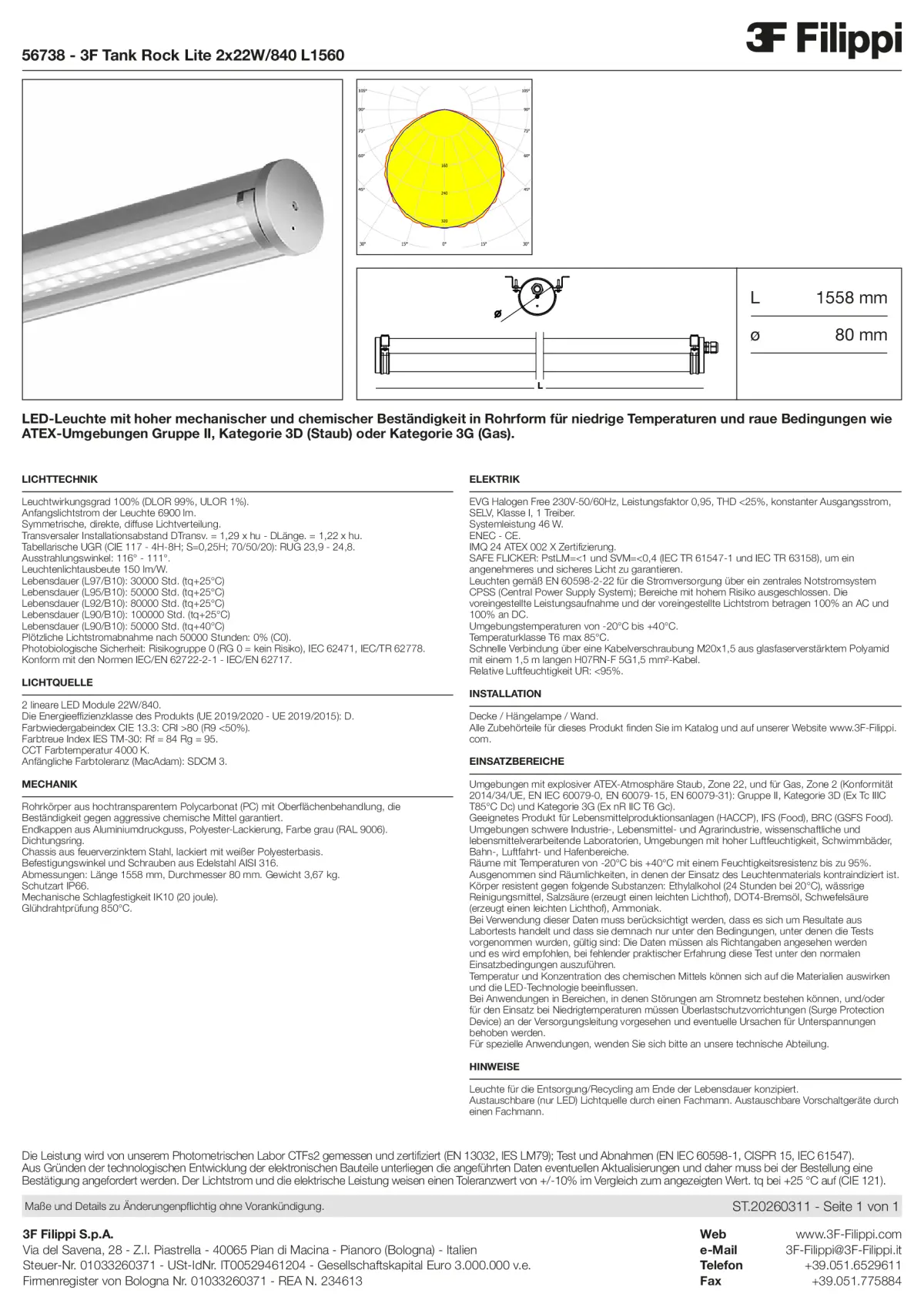 56738 - 3F Tank Rock Lite 2x22W-840 L1560 - Datasheet - de