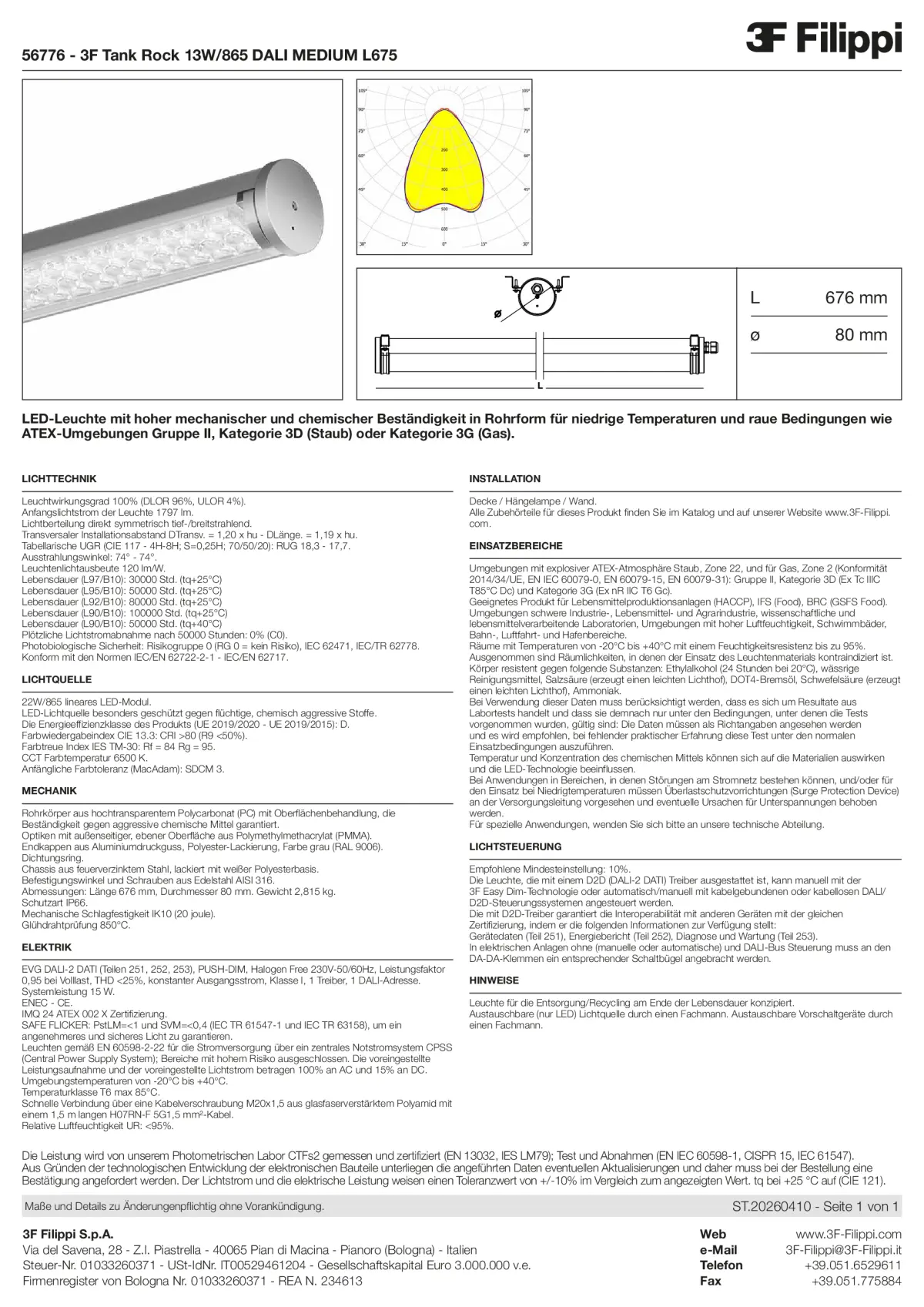 56776 - 3F Tank Rock 13W-865 DALI MEDIUM L675 - Datasheet - de