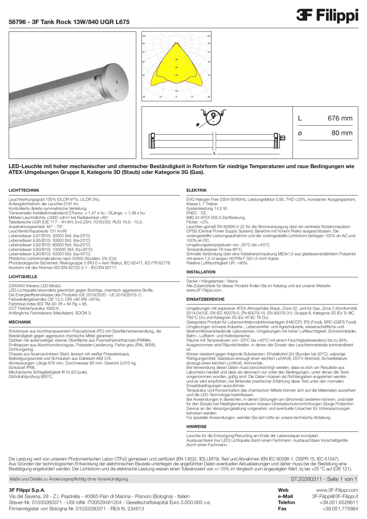 56796 - 3F Tank Rock 13W-840 UGR L675 - Datasheet - de